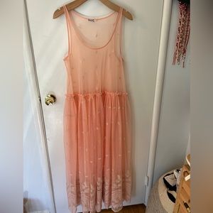 Fun pink and white tule dress, great for layering, oversized